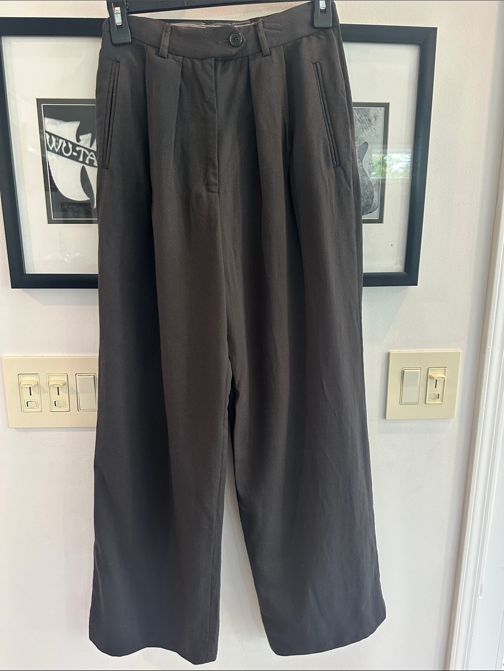Emporio Armani charcoal gray pleated slacks size 0